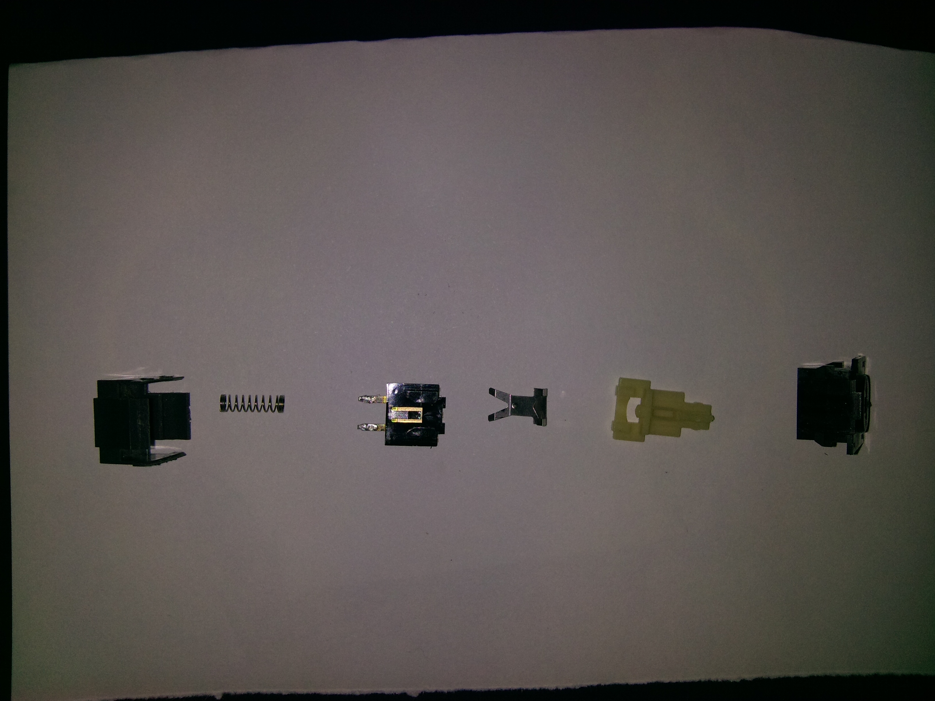 Key switch disassembled